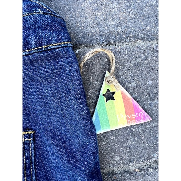 NWT denim distressed overall shorts size M - Picture 4 of 4